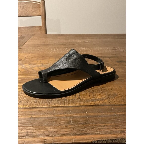 Women’s Black Mule Slingback Sandal 10 Vionic Flats Scrappy Ella Leather Open - Picture 1 of 9